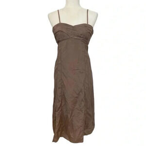 Stella & Jamie Womens Brown Silk Blend Cocktail Dress